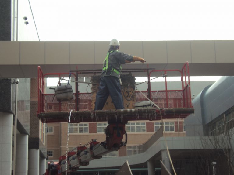 덕이고등학교 외벽청소